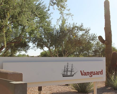 Vanguard Scottsdale, Arizona office signage, cactus