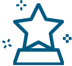 Icon of a trophy in the shape of a star.