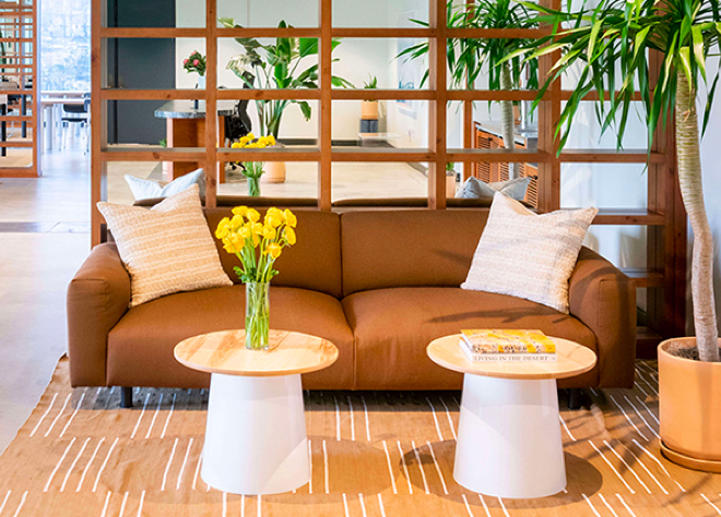 brown leather sofa