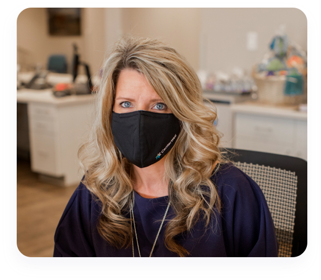 Professional woman in face mask.