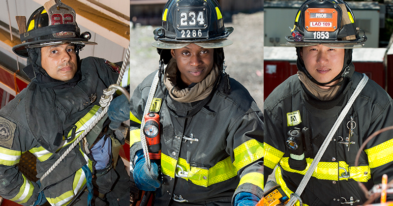 FDNY Firefighters Lt. Andres Torres, Anita Daniel and Danny Chan