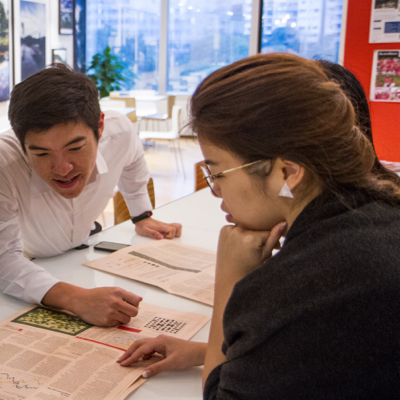 Two employees collaborating