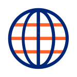globe 150×150 Icon of a world globe.