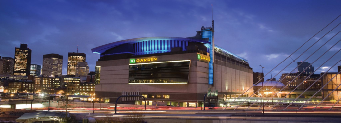 Exterior shot of TD Garden in Boston, MA