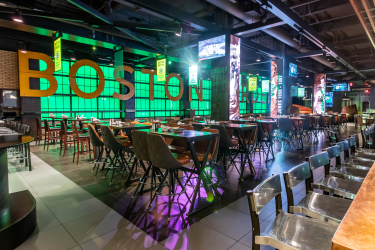 Interior shot of restaurant at TD Garden, Boston Bruins
