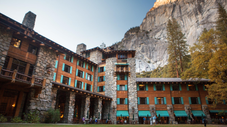 Exterior shot of Anwahnee Hotel, Yosemite