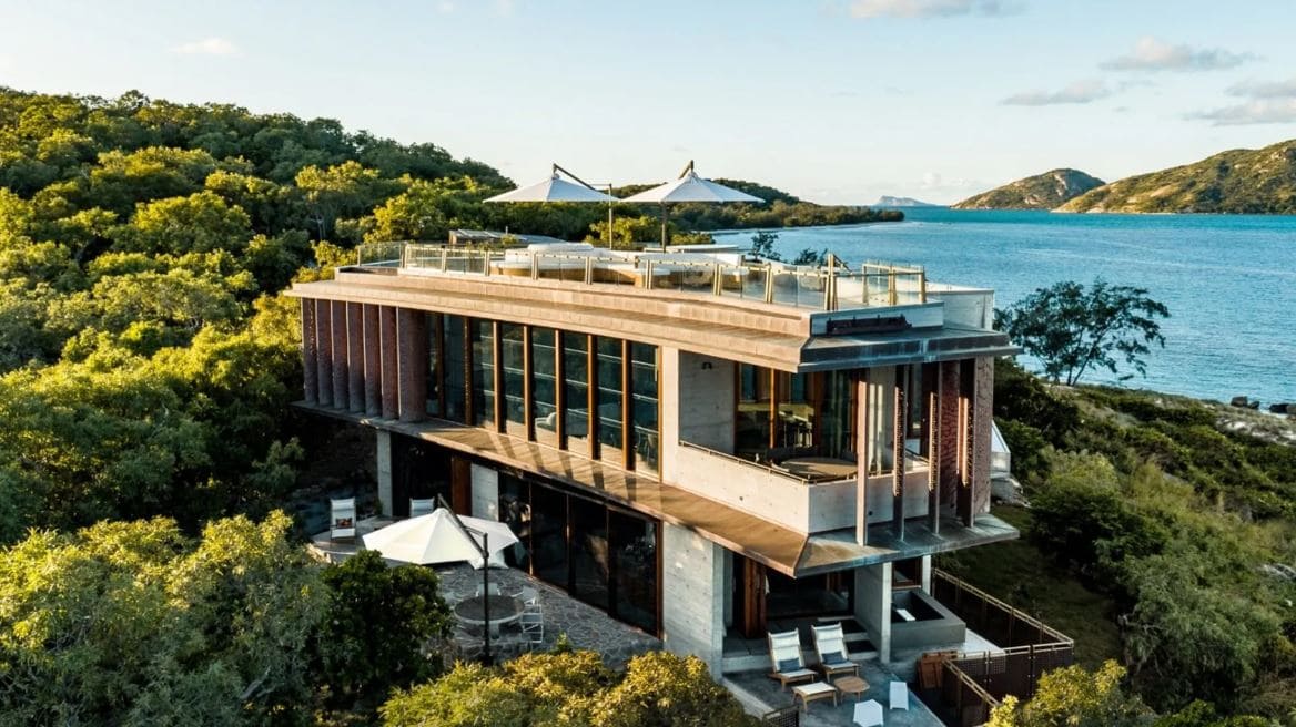 Exterior shot of House at Lizard Island aerial view Exterior shot of House at Lizard Island aerial view