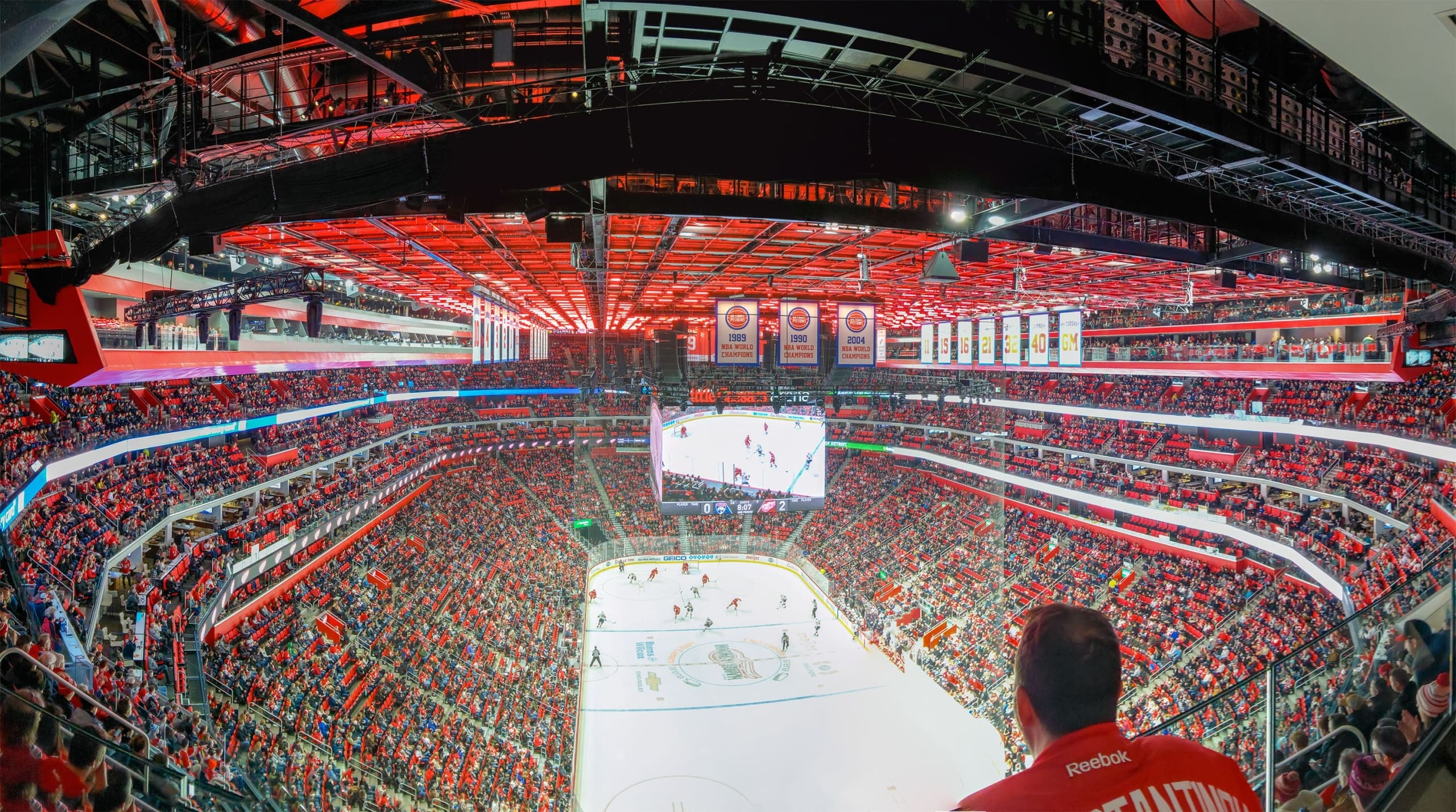 Interior shot of Little Caesars Arena Detroit Red Wings hockey arena Interior shot of Little Caesars Arena Detroit Red Wings hockey arena