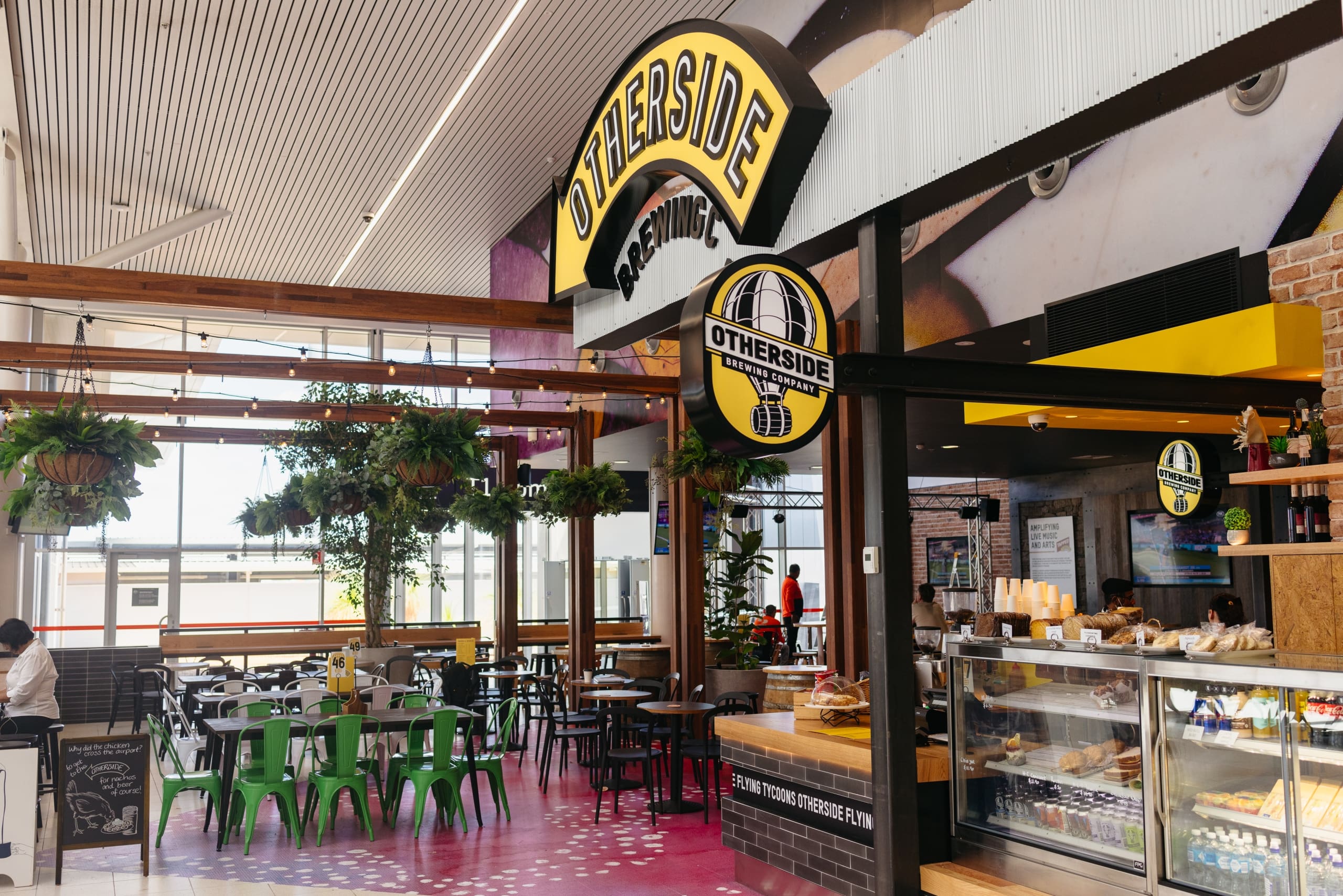 Exterior shot of Otherside Brew Lounge at Perth Airport