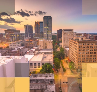 The Birmingham, Alabama city skyline