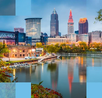 The Cleveland, Ohio city skyline