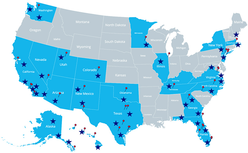 AdvEZ Locations Map AdvEZ Locations Map