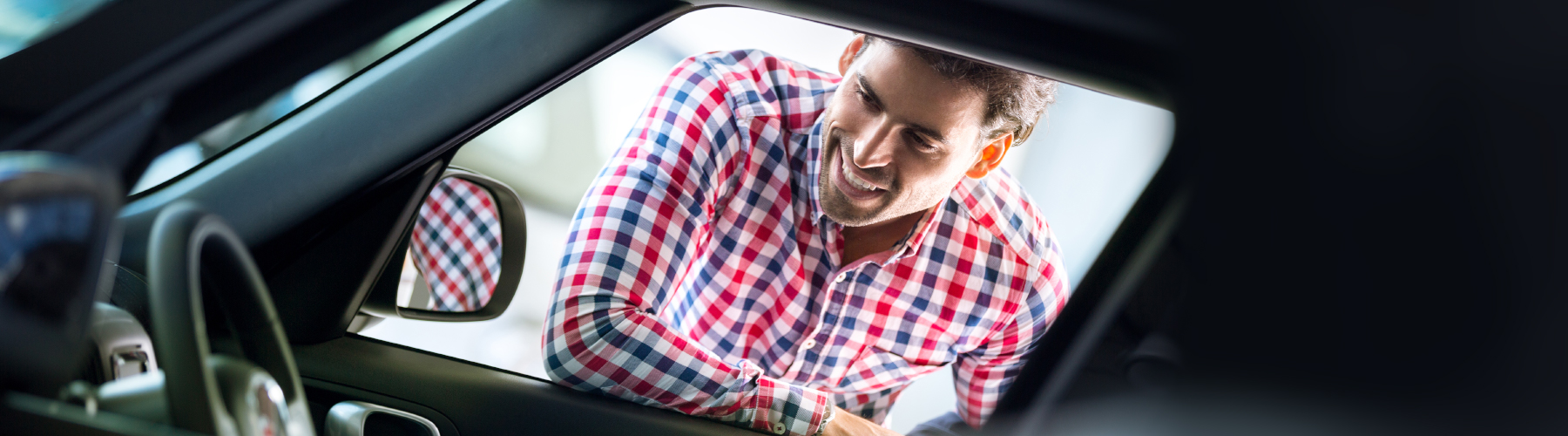 Customer checking the car for rent