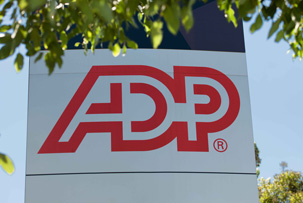 A large ADP sign at the ADP Australia office.