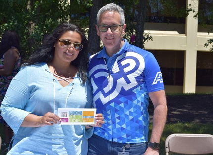 two ADP associates participating in Ride as One cycling event
